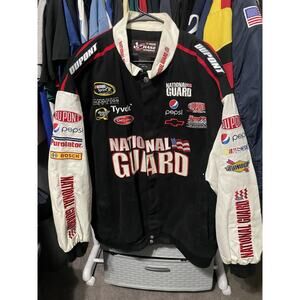 Size 3XL- NASCAR Jeff Gordon Dupont Black National Guard Chase Authentic Jacket